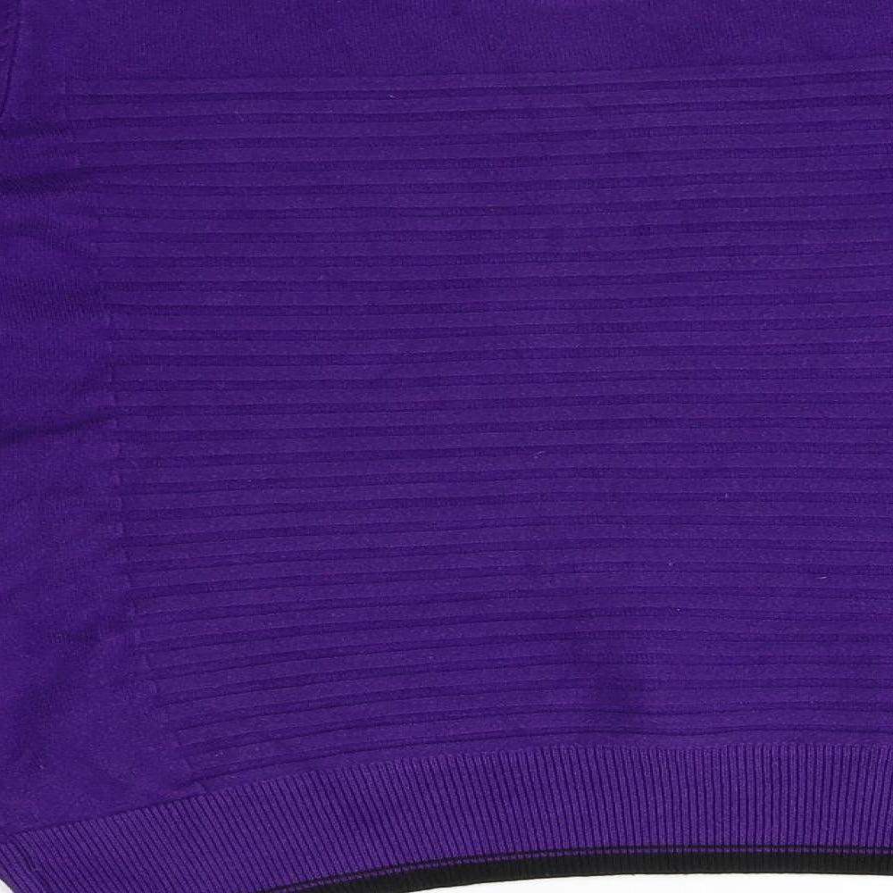JUST ELEGANCE Womens Purple Basic Polo Size M