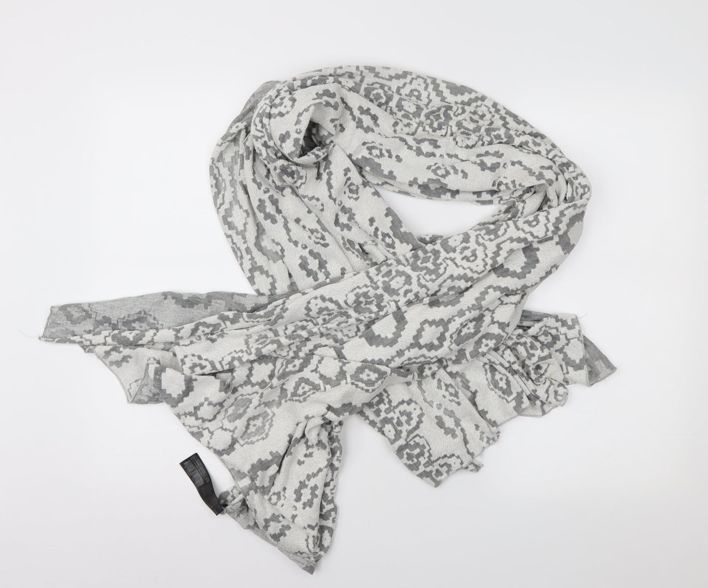 Mango Womens Grey Geometric Shawl/Wrap