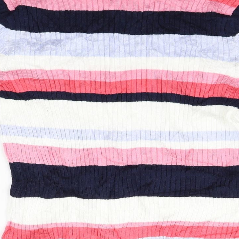 Marks & Spencer Womens Pink Striped Pullover Jumper Size 10