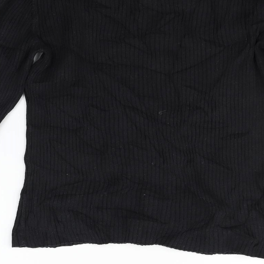 Oasis Womens Black Basic T-Shirt Size L