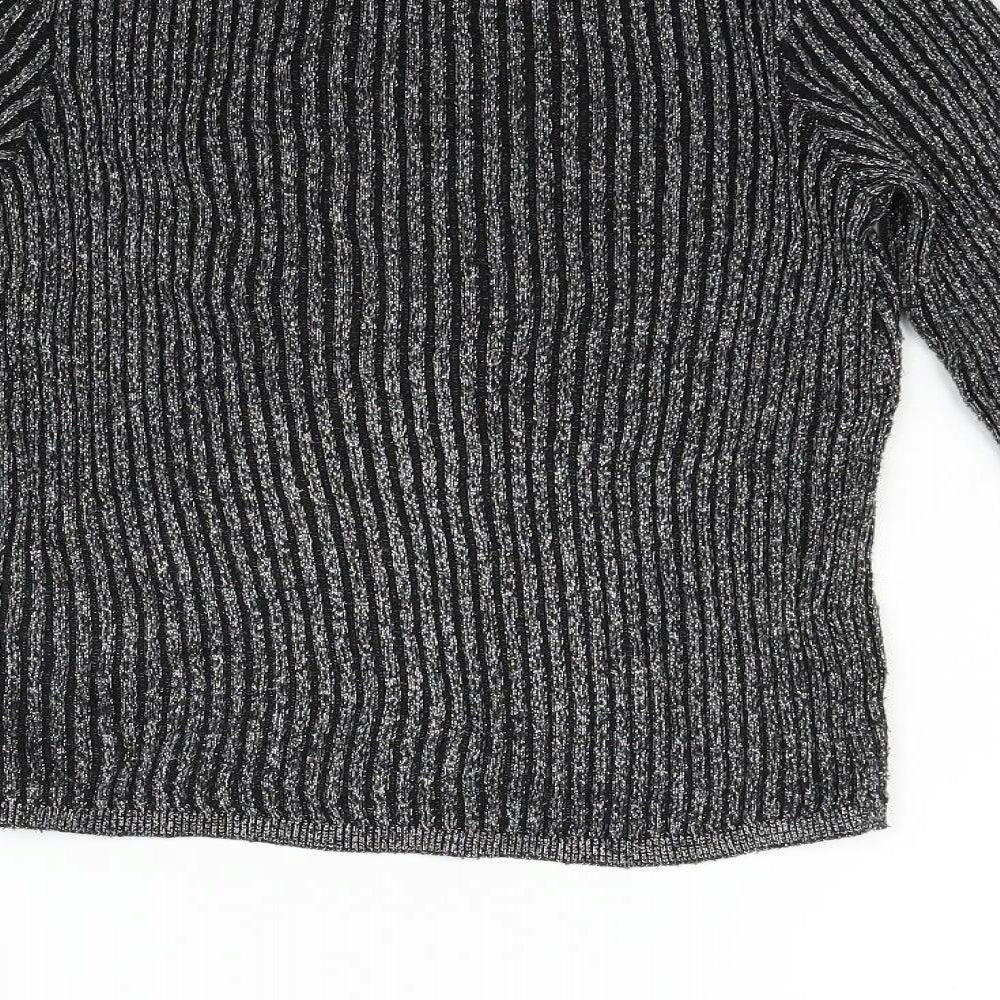 H&M Girls Black Henley Jumper Size 11-12 Years