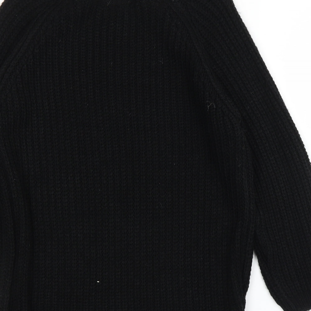 New Look Womens Black Floral Pullover Jumper Size 10