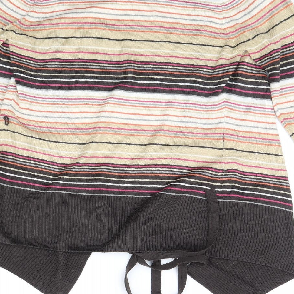 m&s Womens Beige Striped Jacket Size 10