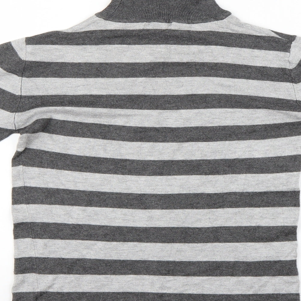 Primark Womens Grey Striped Basic Blouse Size 10