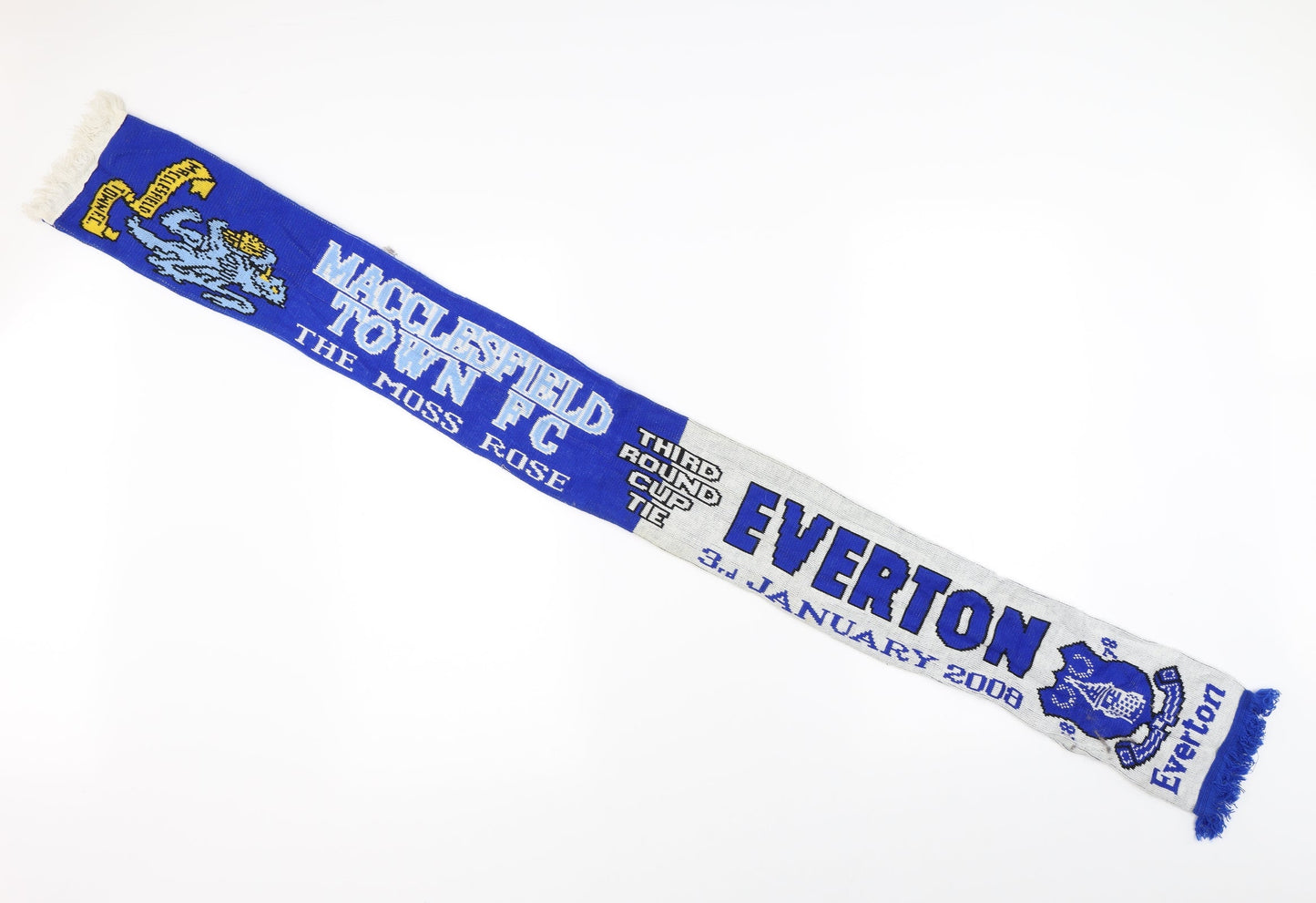 Everton Mens Blue Scarf Size Regular - Macclesfield Town F>C v EVERTON