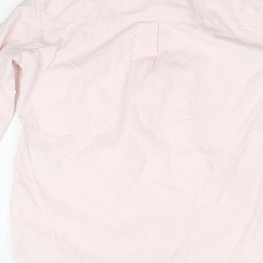 PINK Womens Pink Basic Button-Up Size 8