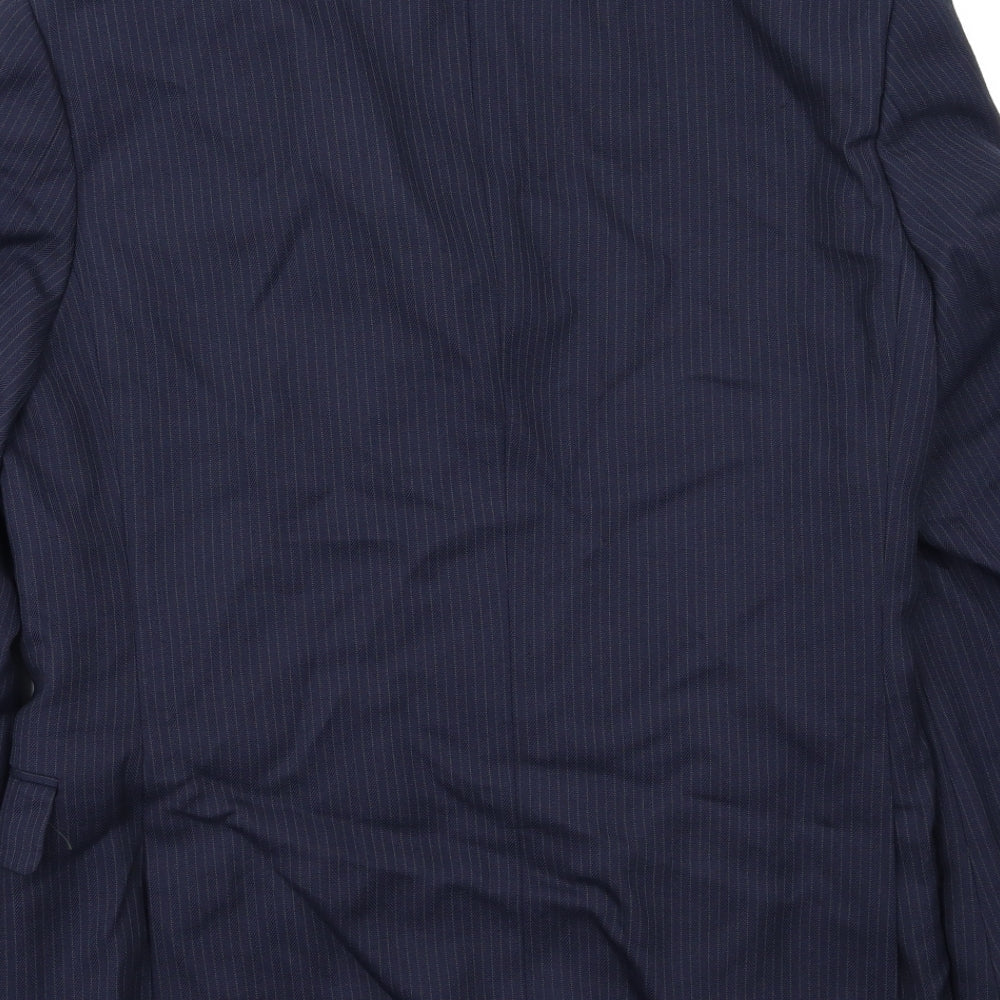Preworn Mens Blue Striped Jacket Blazer Size M