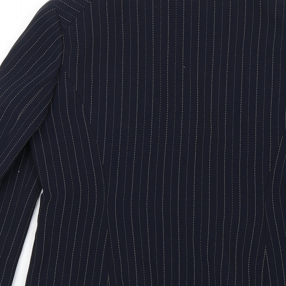 Precis Womens Blue Striped Jacket Blazer Size 10