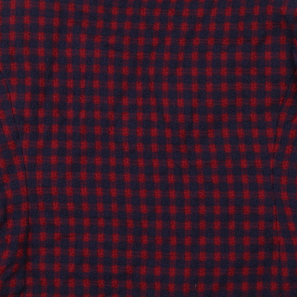 Vivella Womens Red Plaid Overcoat Jacket Size 12