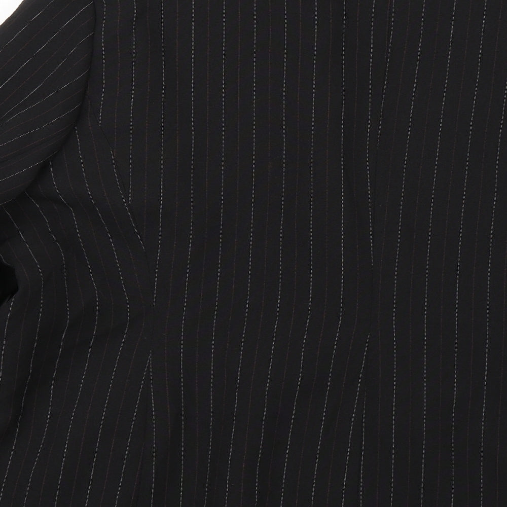 AMARANTO Womens Black Striped Jacket Blazer Size 20