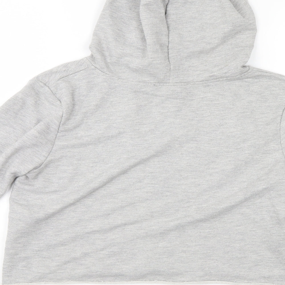 Primark Womens Grey Pullover Hoodie Size 8 - cropped