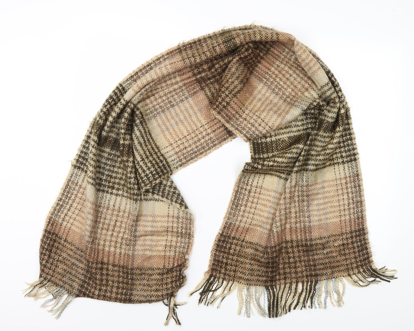 ECHO Womens Brown Check Scarf