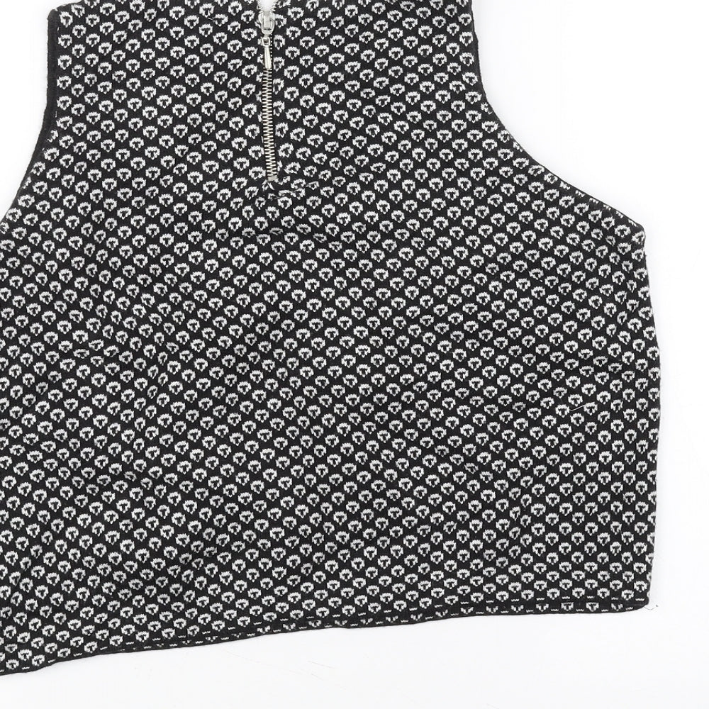Zara Knit Womens Black Basic T-Shirt Size S