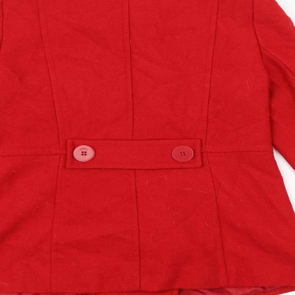 F&F Womens Red Overcoat Coat Size 14