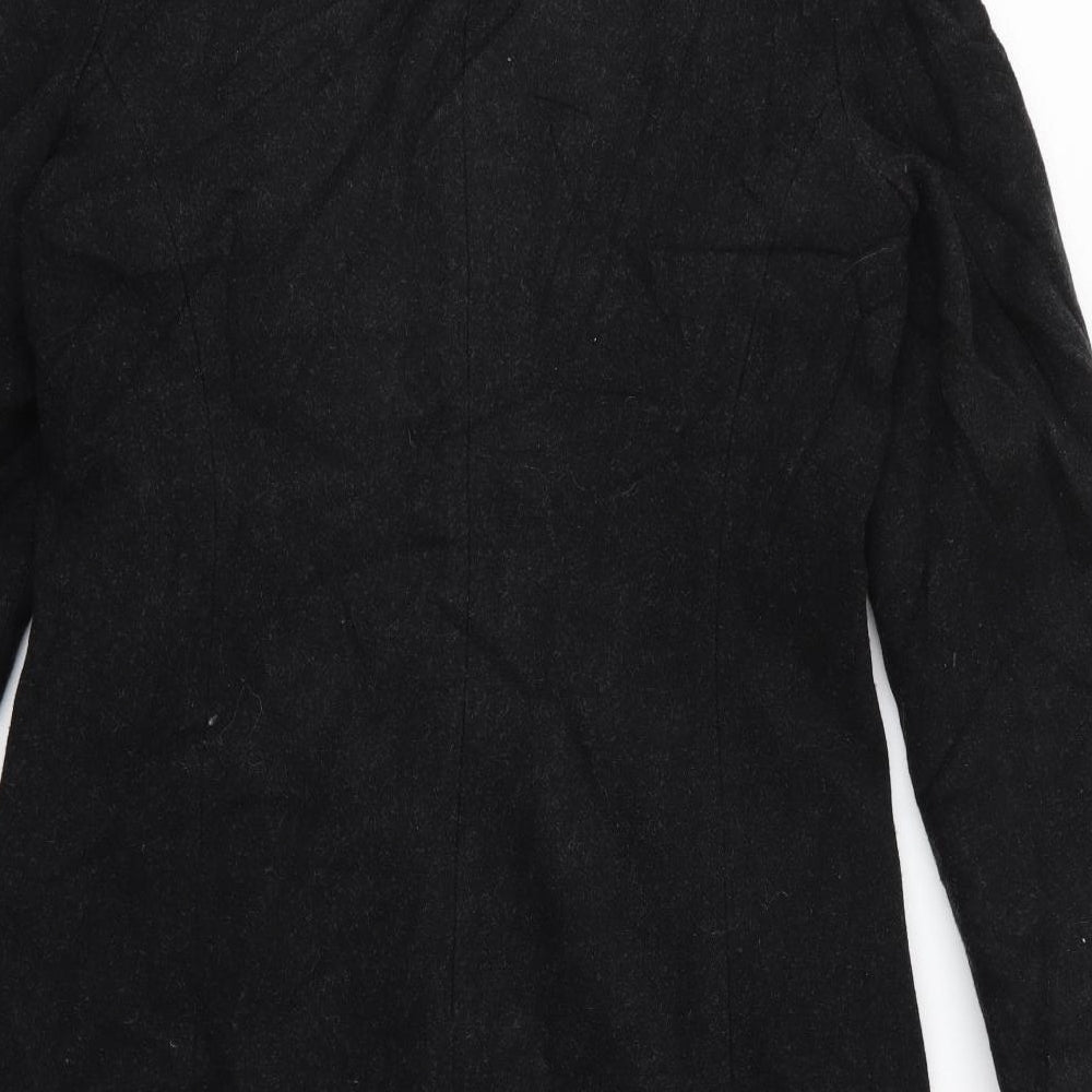 Preworn Womens Black Overcoat Jacket Size M