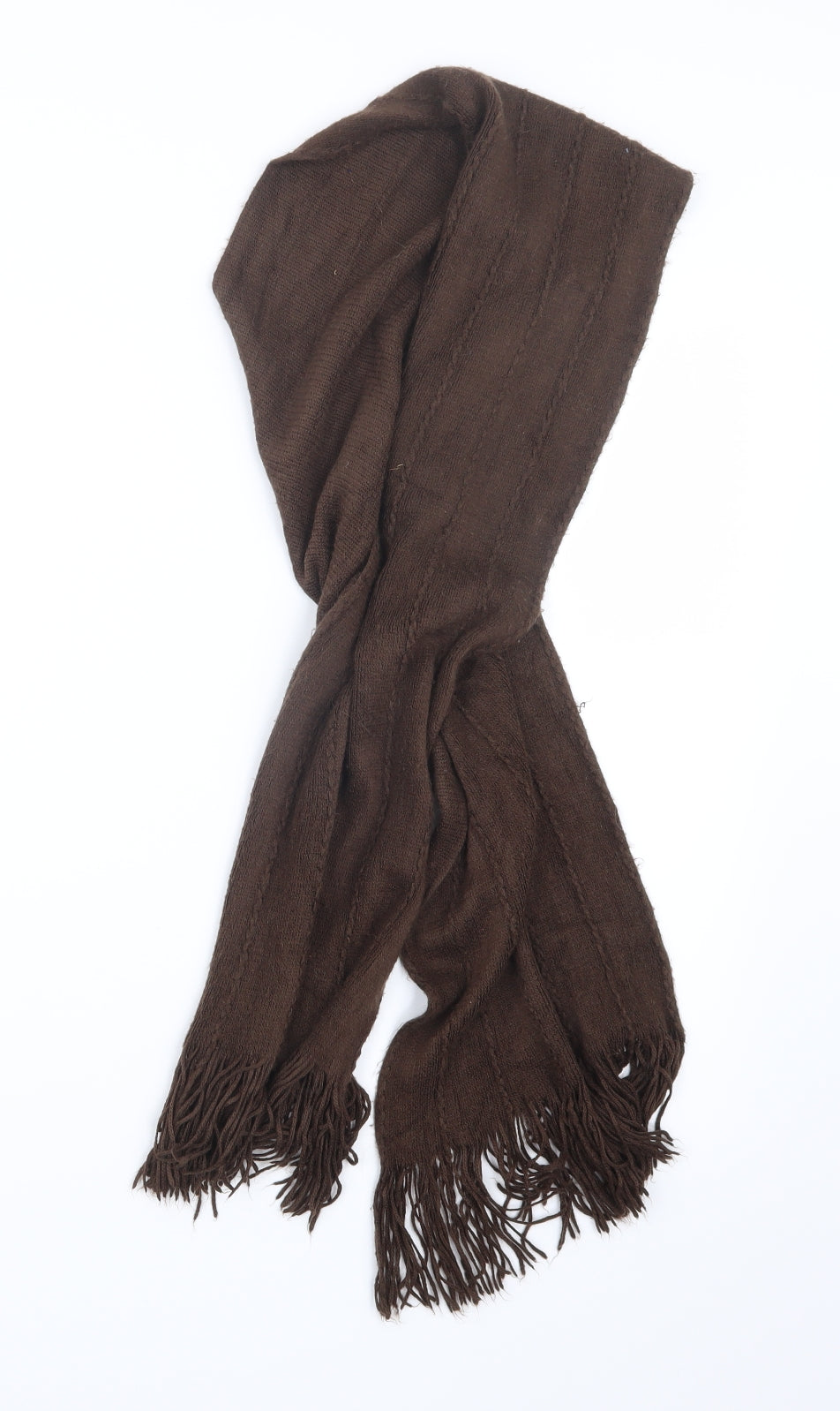Preworn Womens Brown Knit Scarf