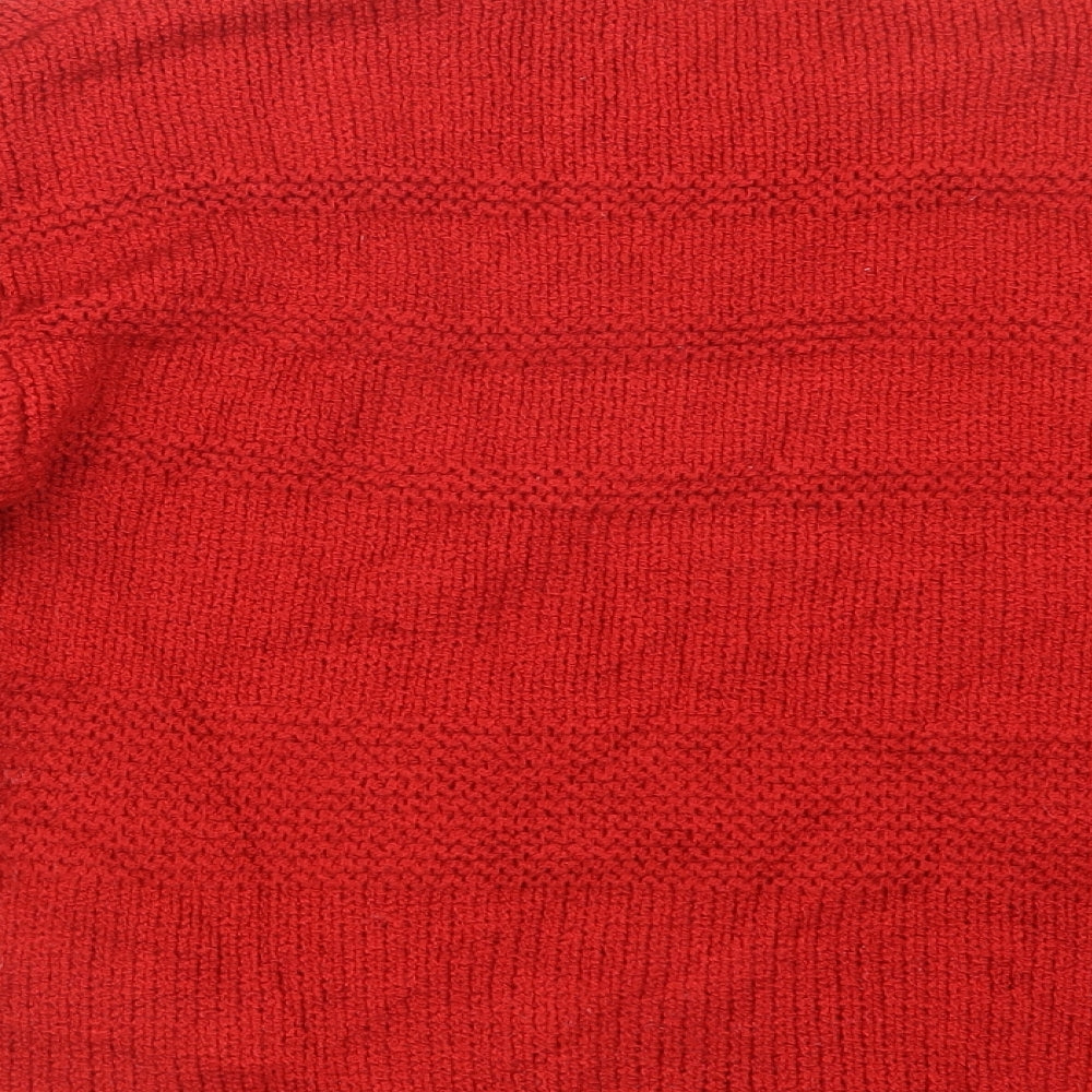 White Closet Womens Red Knit Pullover Jumper Size 10