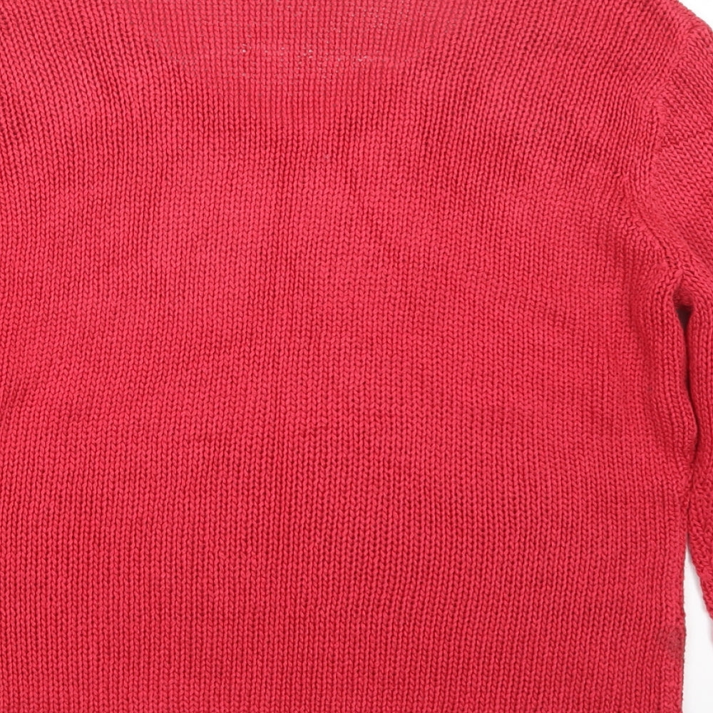 Avenue Womens Red Knit Pullover Jumper Size M