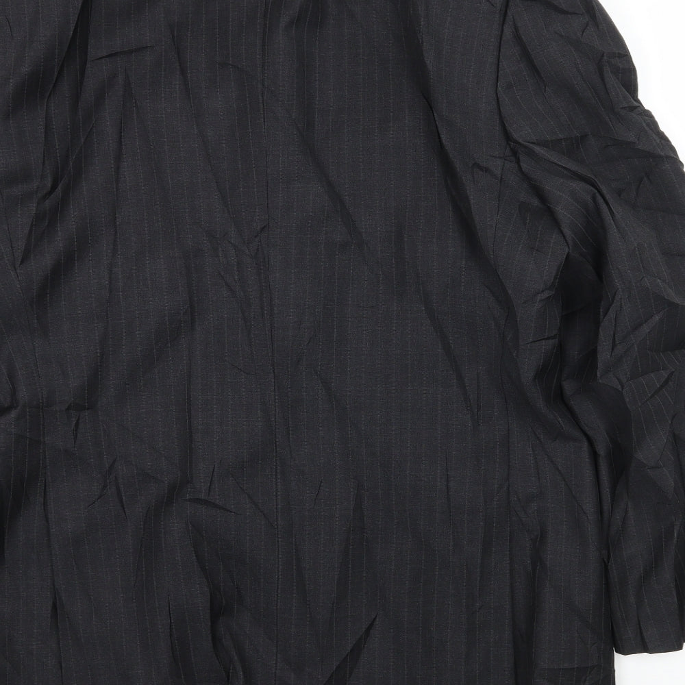 Greenwoods Mens Grey Striped Jacket Suit Jacket Size L