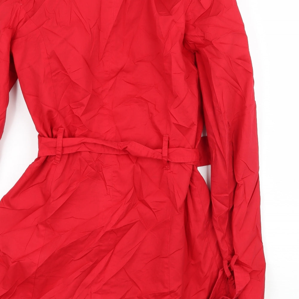 Seven Hill Womens Red Overcoat Coat Size S