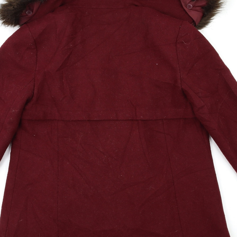 Red Herring Womens Red Overcoat Coat Size 8