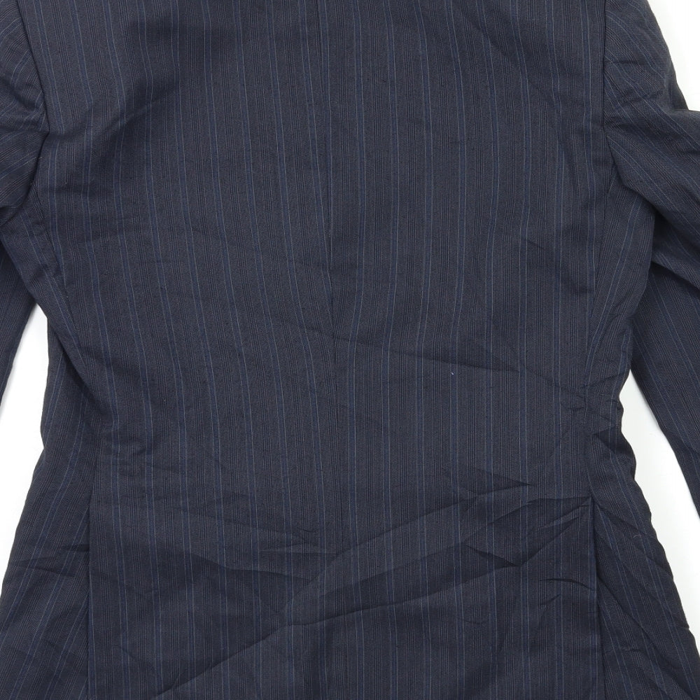 Preworn Mens Blue Striped Jacket Suit Jacket Size 36