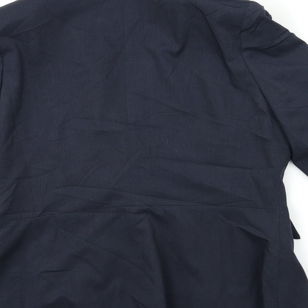 ICONA Womens Blue Jacket Suit Jacket Size 14