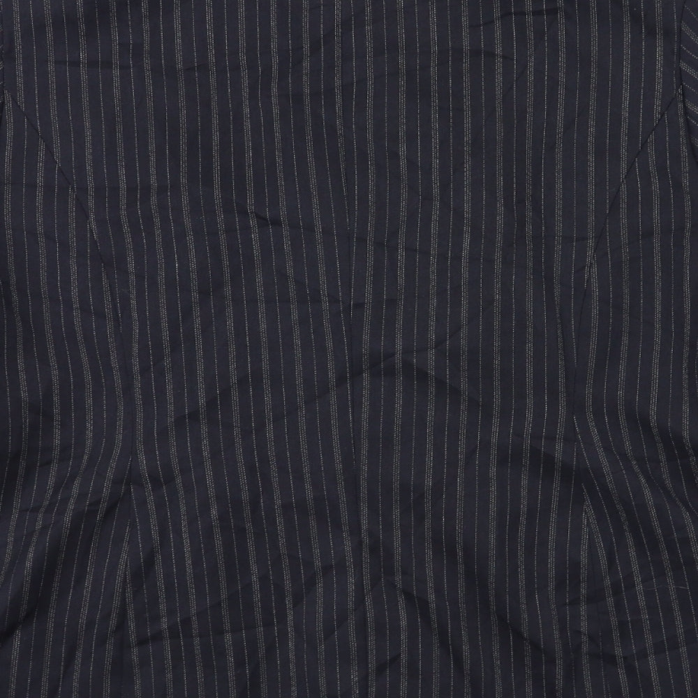 essence Womens Blue Striped Jacket Suit Jacket Size 18