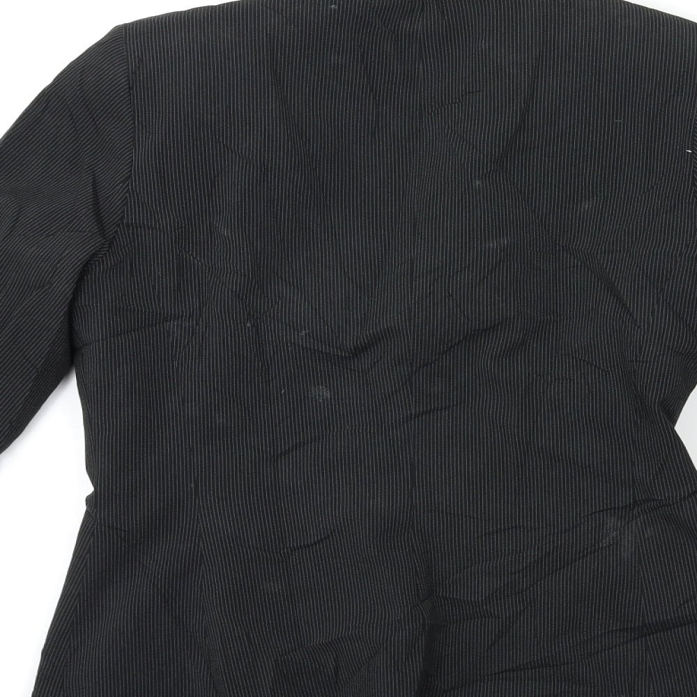 New Look Womens Black Striped Jacket Blazer Size 12