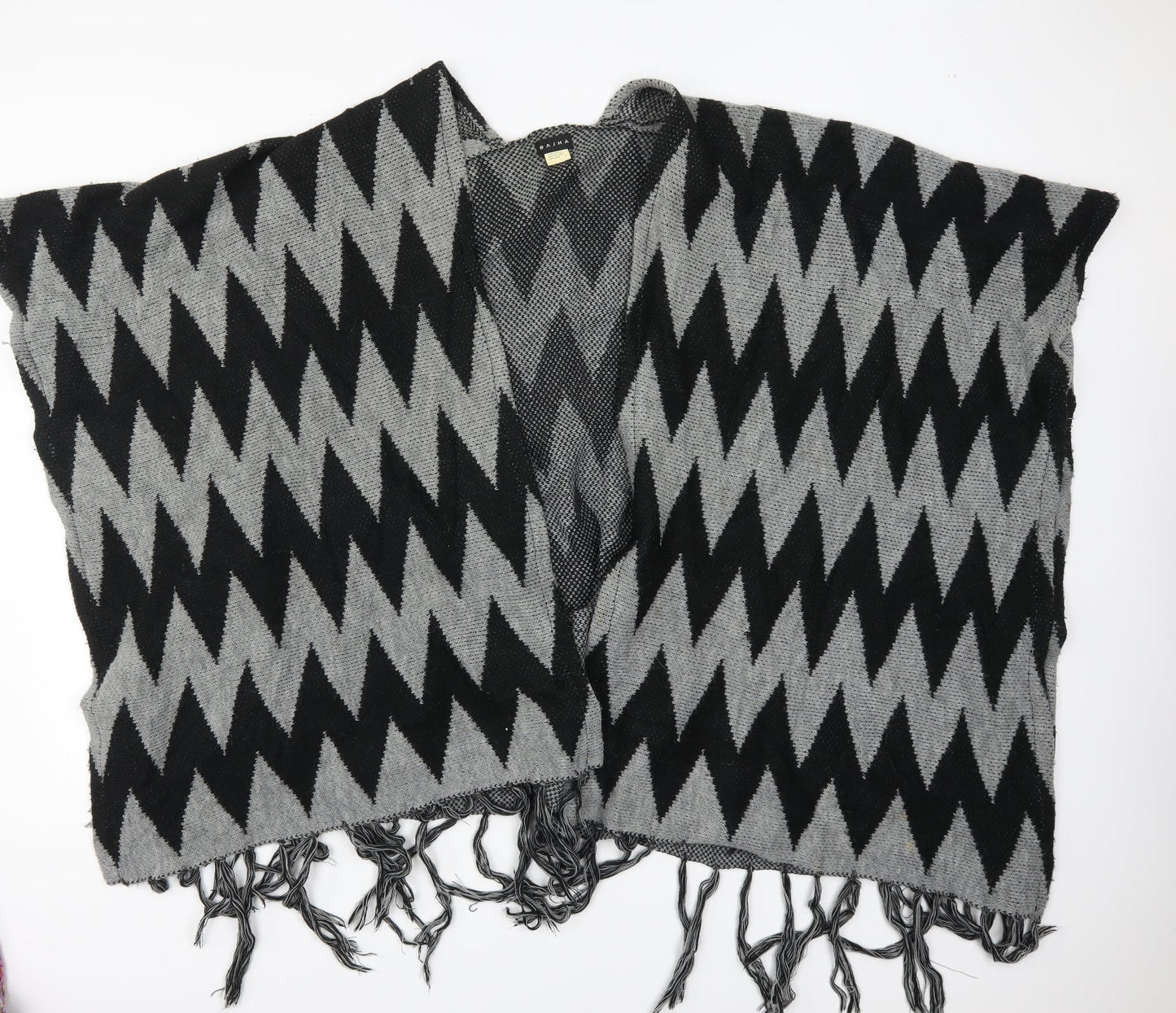 BASHA Womens Grey Geometric Shawl/Wrap