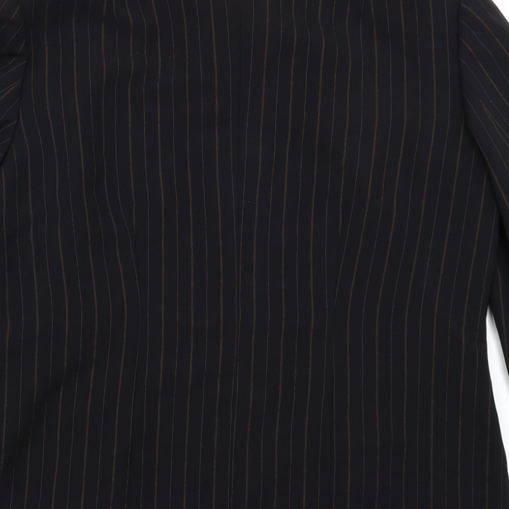 Sommermann Womens Black Striped Jacket Blazer Size 14