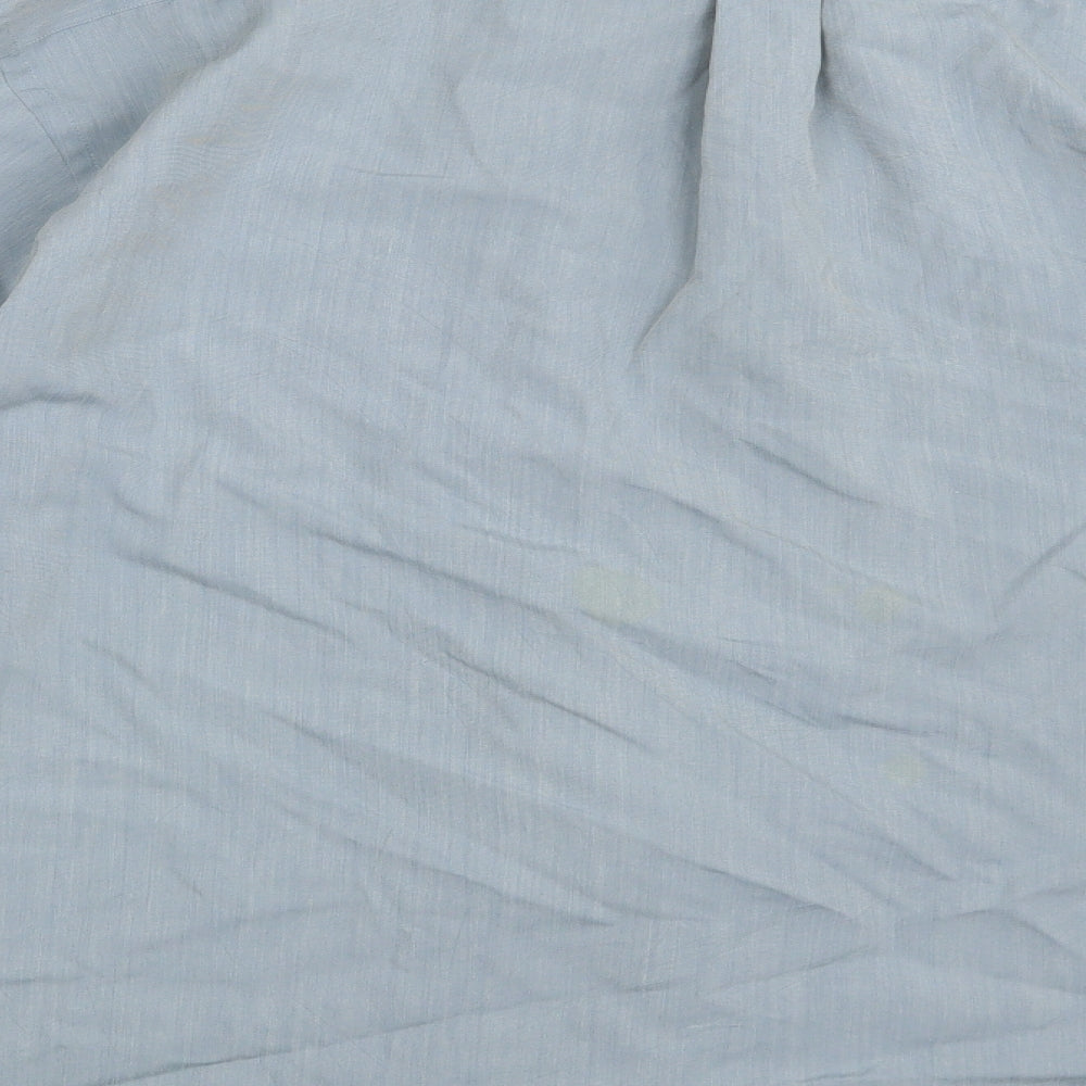 M&S Mens Blue Button-Up Size XL