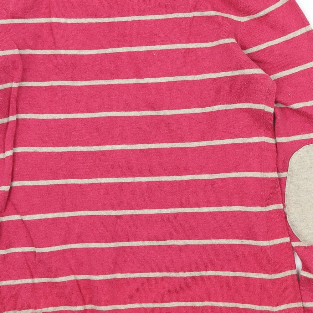 banna replic Womens Pink Striped Pullover Jumper Size S
