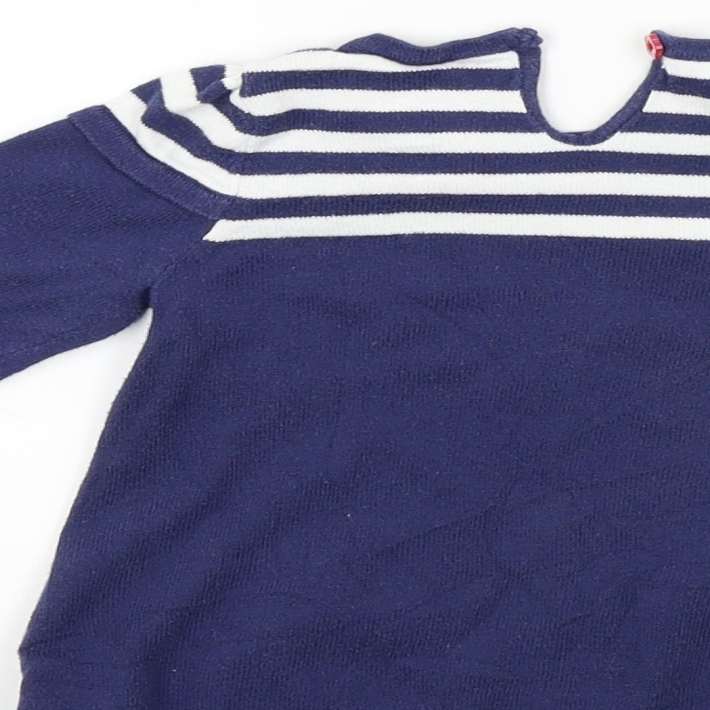 TU Girls Blue Striped A-Line Size 3-6 Months