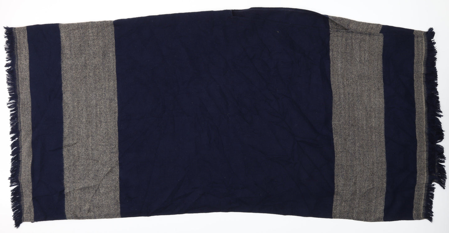 Preworn Womens Blue Striped Shawl/Wrap - poncho