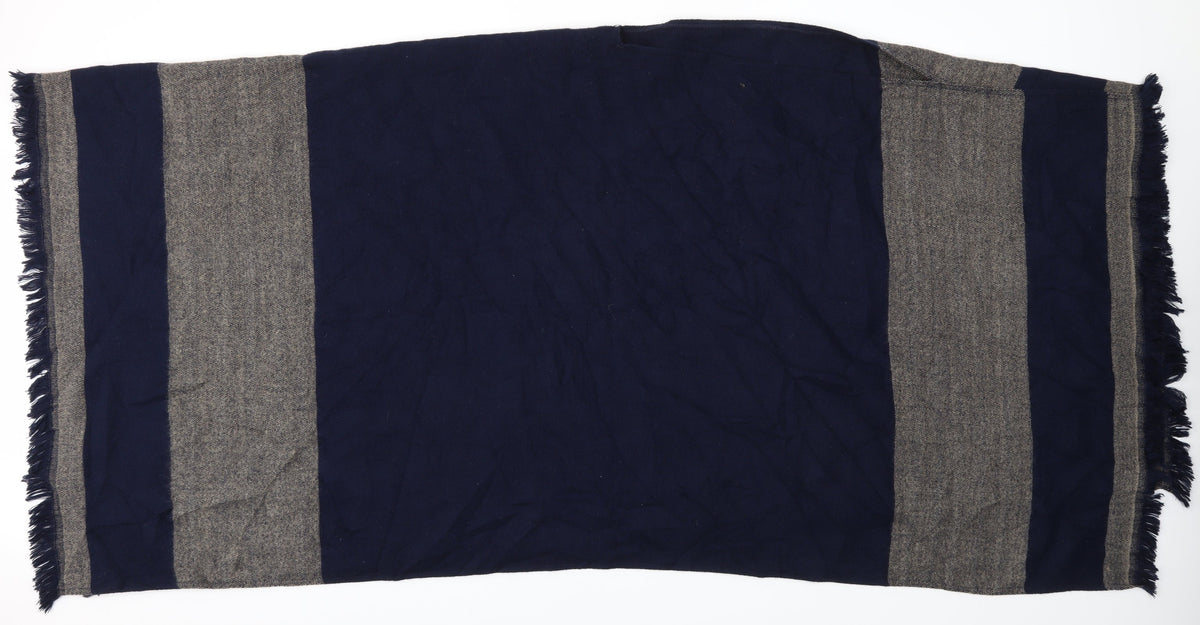 Preworn Womens Blue Striped Shawl/Wrap - poncho