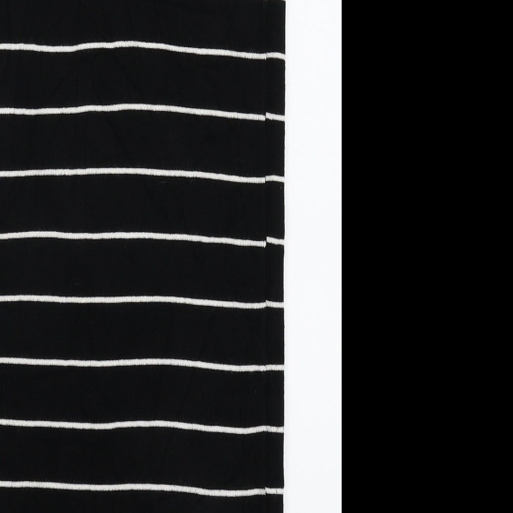 Preworn Womens Black Striped Knit Jumper Dress Size S