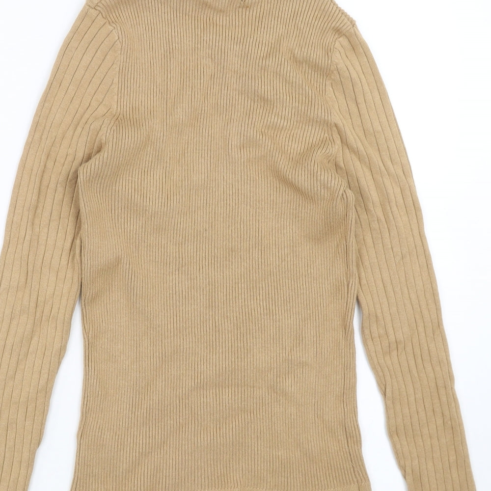 New Look Womens Beige Striped Pullover Jumper Size 16