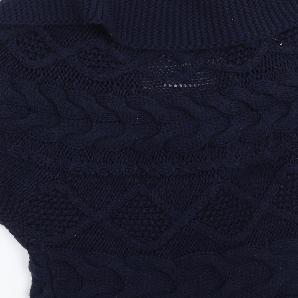 Mango collection Womens Blue Knit Cardigan Jumper Size M