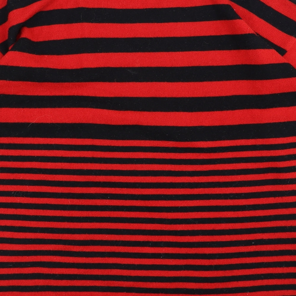 MICHAEL CARRIE Womens Red Striped Pullover Jumper Size M