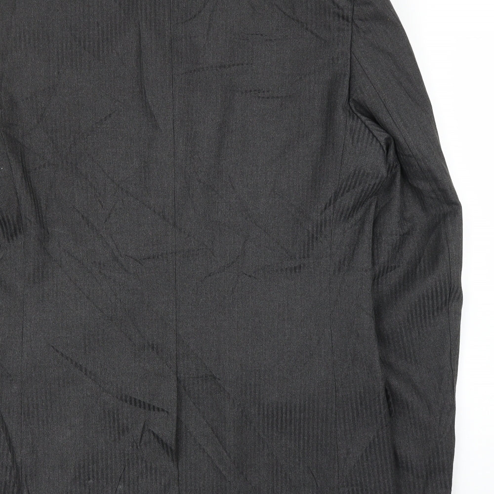 Topman Mens Grey Striped Jacket Suit Jacket Size 42