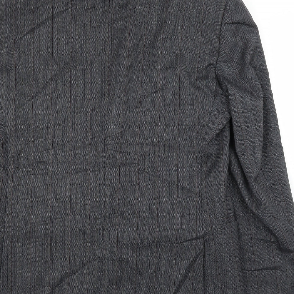 George Arthur Dunn Mens Grey Striped Jacket Suit Jacket Size 38