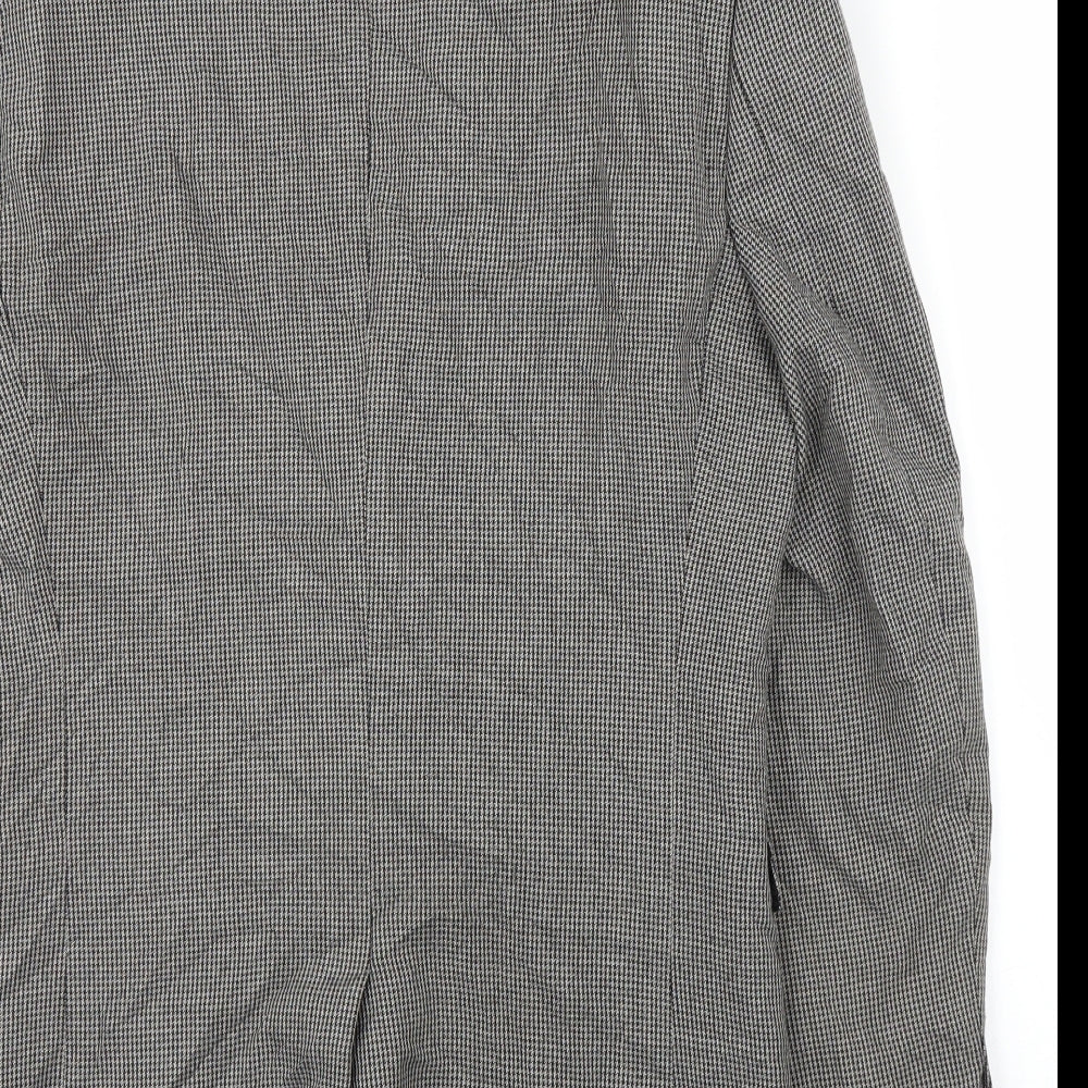 NEXT Mens Grey Houndstooth Jacket Suit Jacket Size 36