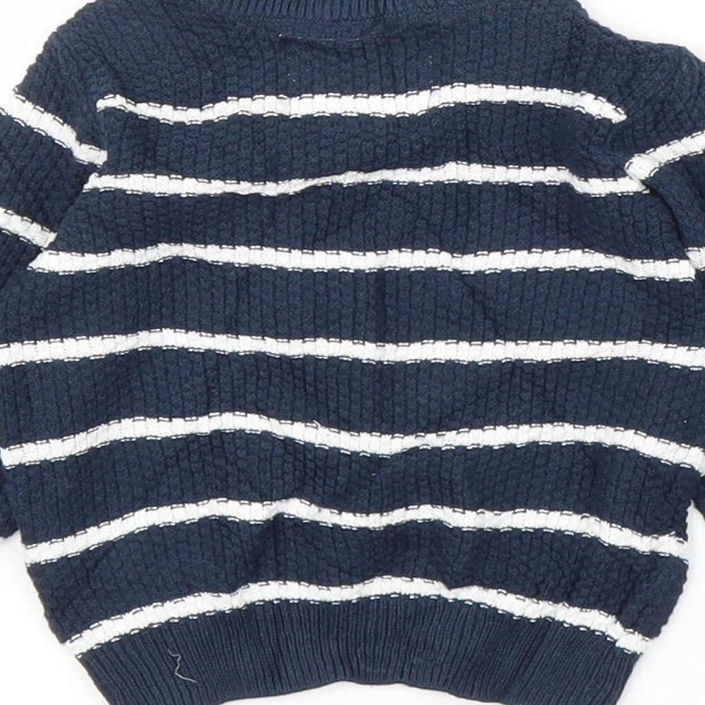 F&F Baby Blue Striped Pullover Jumper Size 0-3 Months