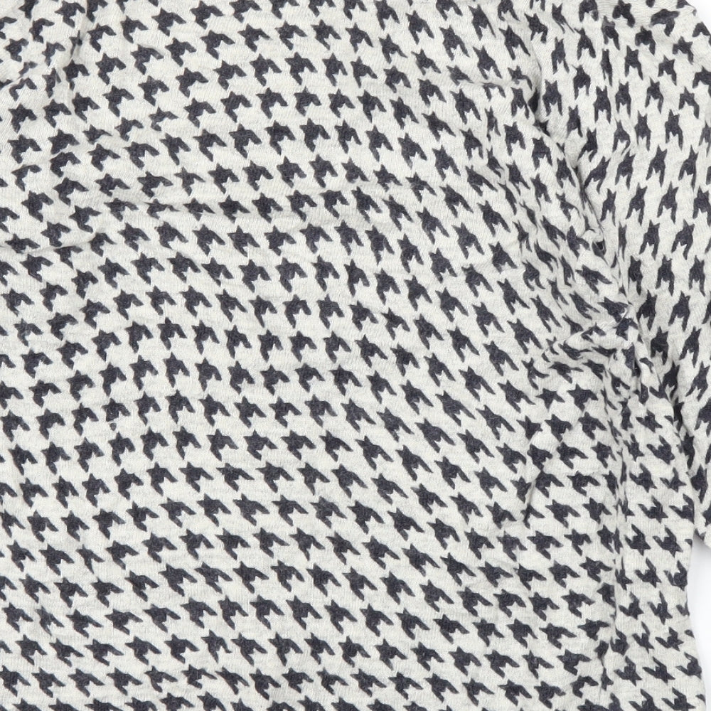 Preworn Womens Grey Houndstooth Pullover Jumper Size M