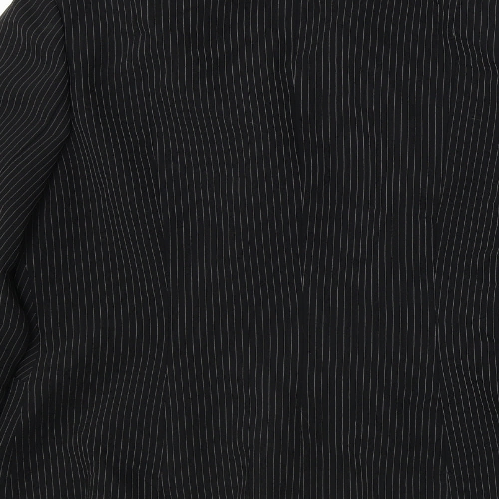 Precis Womens Black Striped Jacket Blazer Size 16