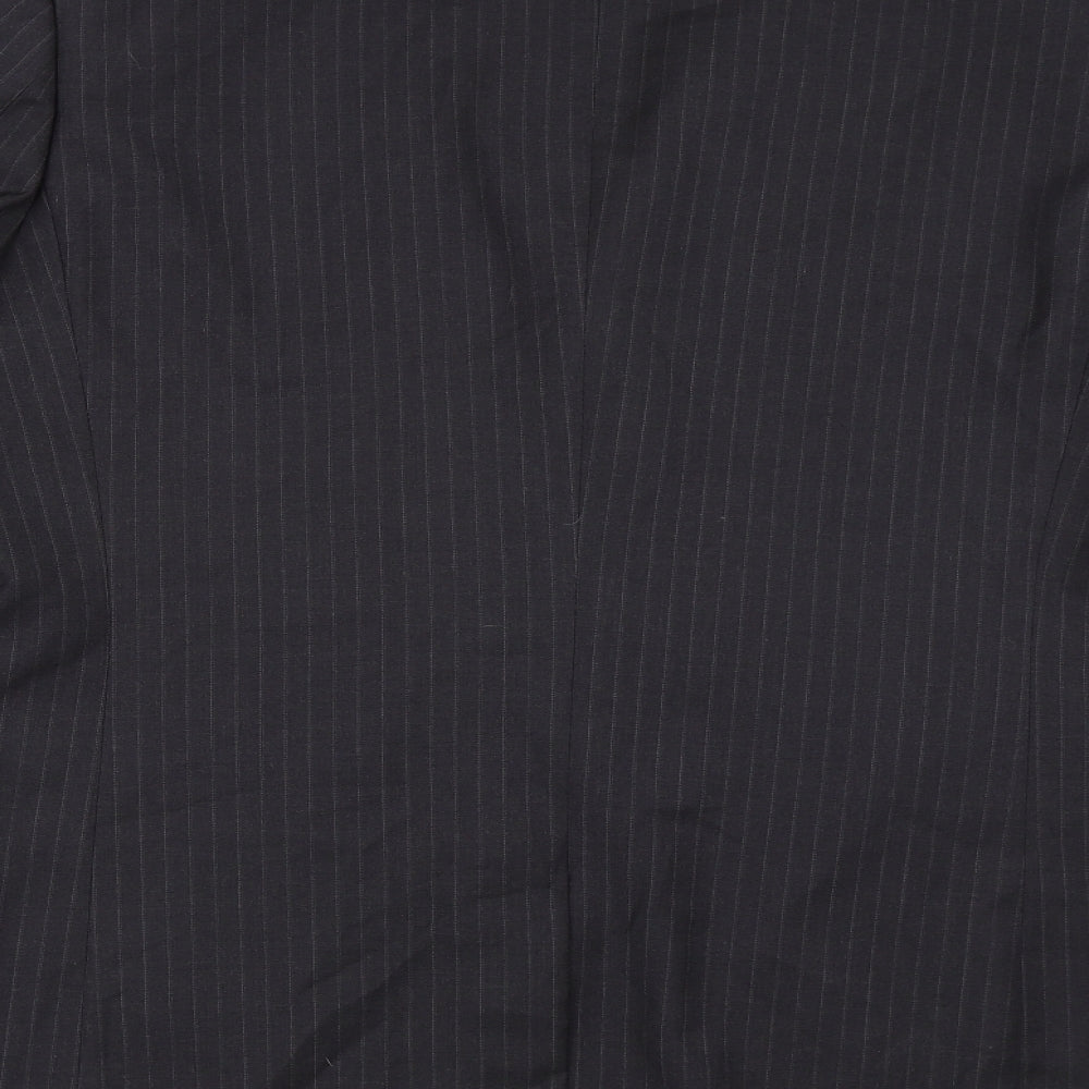 Burton Mens Black Striped Jacket Suit Jacket Size 42