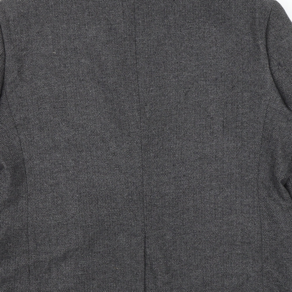 Limehaus Mens Grey Herringbone Jacket Suit Jacket Size 44