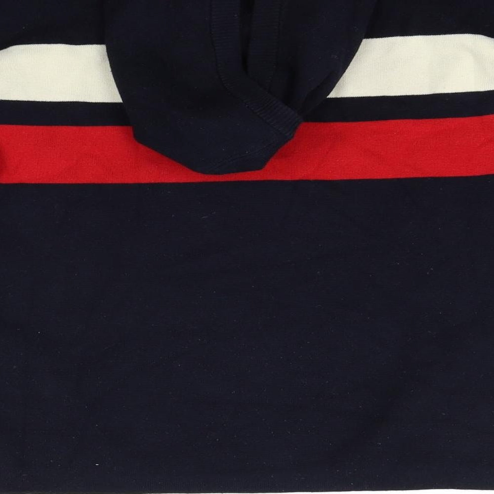 H&M Mens Blue Striped Pullover Hoodie Size S