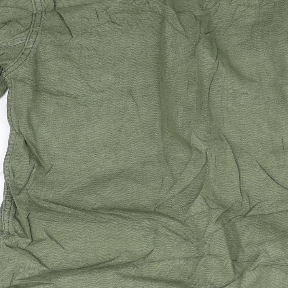 Topshop Womens Green Basic Button-Up Size 6